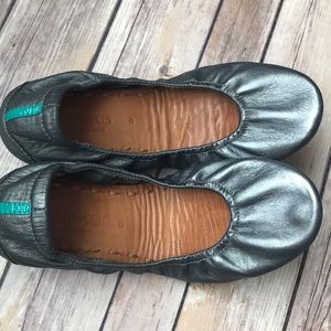 Tieks Metallic Pewter Everyday Ballet Flats SZ 6